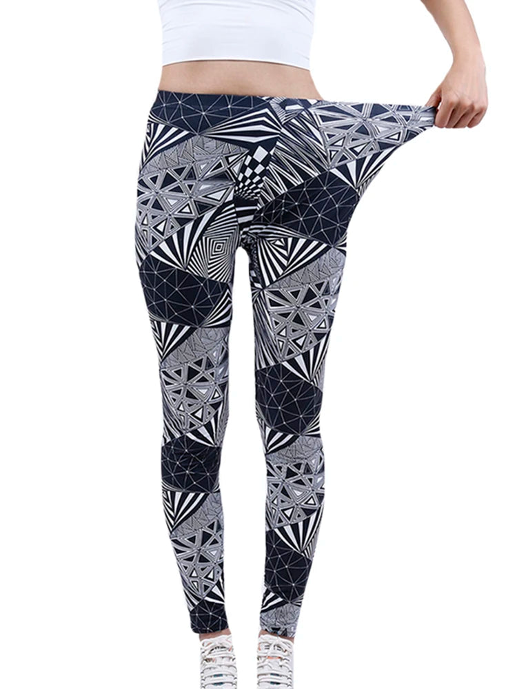 Fashion Women Leggings Beautiful Leaf Floral Printing