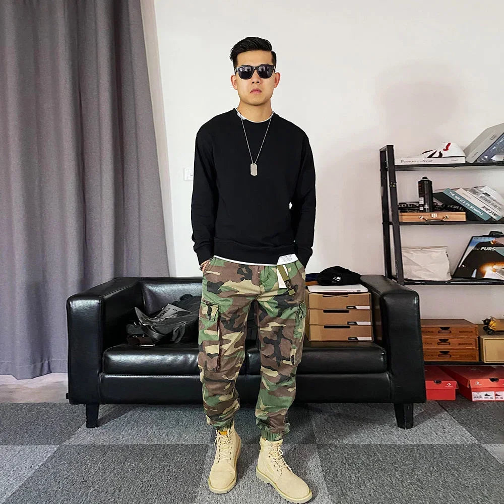 YIGUDAR Men's Oversized Harem Cargo Pants – Loose Fit Hip Hop Joggers