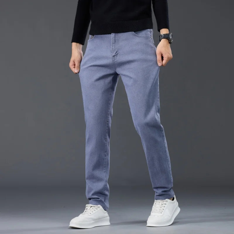 Male Brand Jeans Clothing- Light Luxury Stretch Comfortable Pants