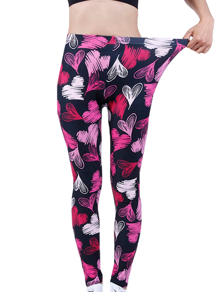 Fashion Women Leggings Beautiful Leaf Floral Printing