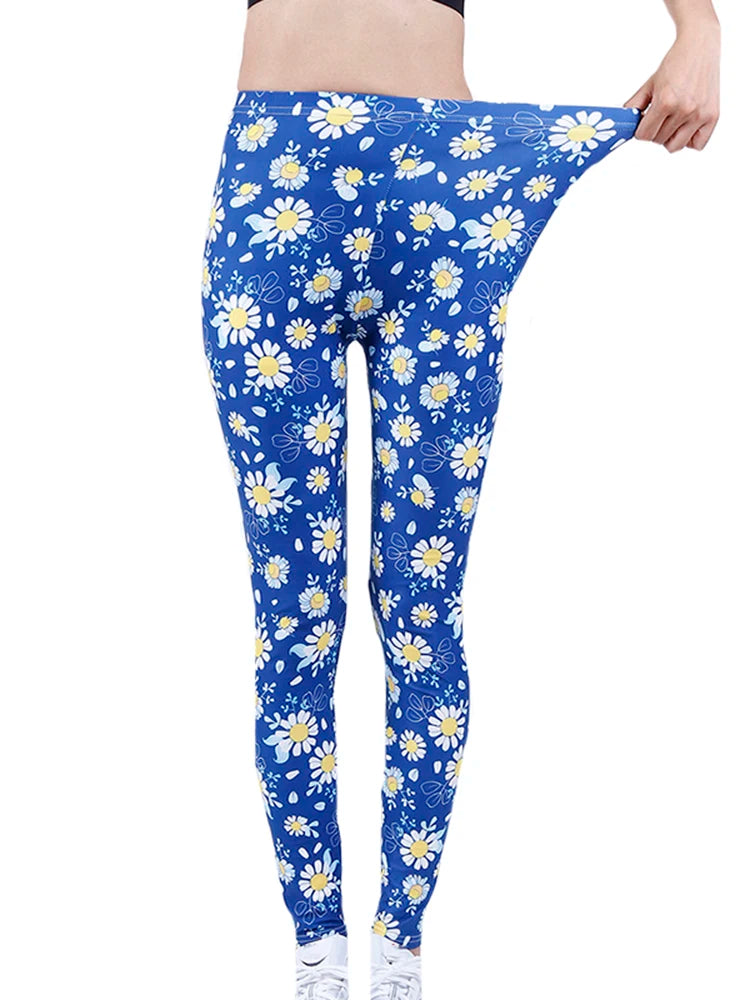 Fashion Women Leggings Beautiful Leaf Floral Printing